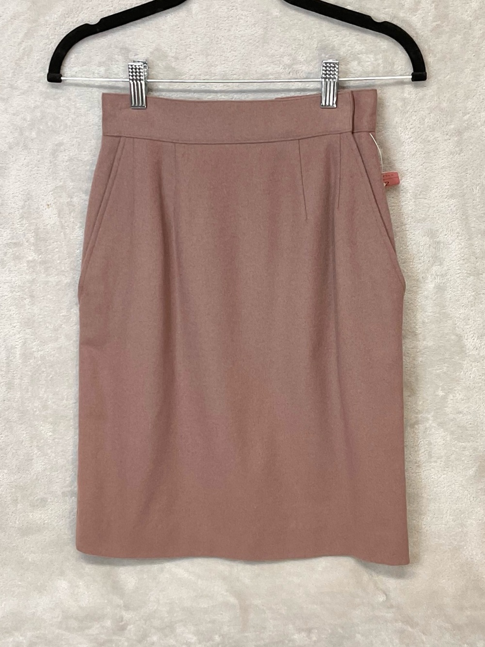NWOT J. Crew Wool Cashmere Knee Length Pencil Skirt Womens Sz 2 Vtg